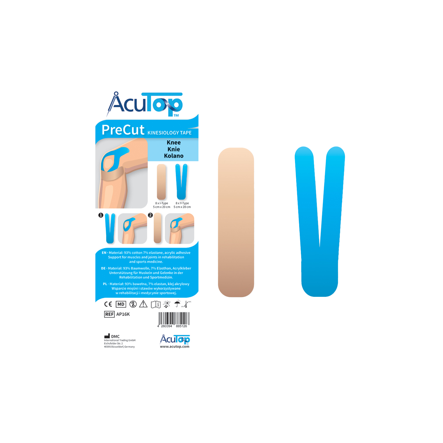 AcuTop PreCut Kinesiologitejp, knä
