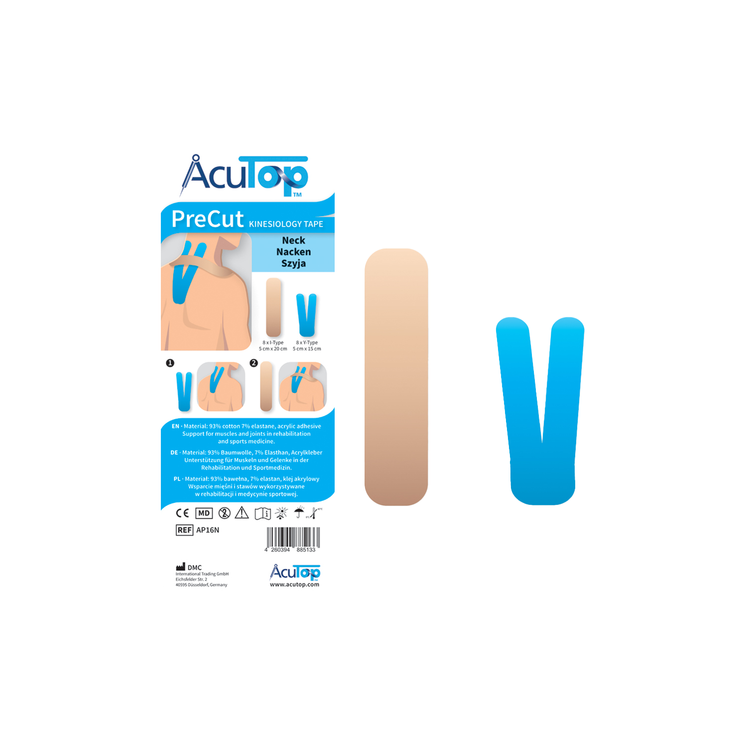 AcuTop PreCut Kinesiologitejp, nacke